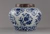 A Chinese  blue and white silver-mounted jar