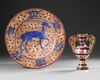A HISPANO MORESQUE LUSTREWARE CHARGER AND VASE, CIRCA 1900