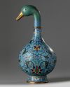 A Chinese cloisonné enamel duck-head bottle vase