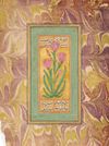 A PAINTING OF A FLOWER WITH A MARBALISED BORDER INDIA, DECCAN, 18TH CENTURY