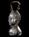 A SILVER BALSAMARIUM WITH THE BUST OF A YOUNG AFRICAN, 1ST CENTURY AD