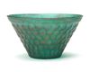 A PERSIAN GREEN CUT GLASS BOWL, 9TH-10TH CENTURY