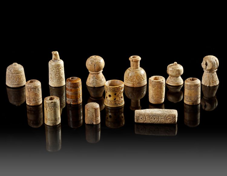 FOURTEEN CHESS AND OTHER GAMING PIECES, PERSIA, 9TH-11TH CENTURY