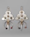 A pair of silver fibula with mineral stone inlay