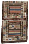 AN ANTIQUE PERSIAN SHAHSEVAN KILIM RUNNER (NOMADIC WORK)