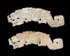 A PAIR OF WHITE LARGE JADE TIGERS, CHINA, SPRING AND AUTUMN PERIOD (770–476 BC)