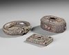 AN OTTOMAN SILVER DRESSING SET, 19TH CENTURY