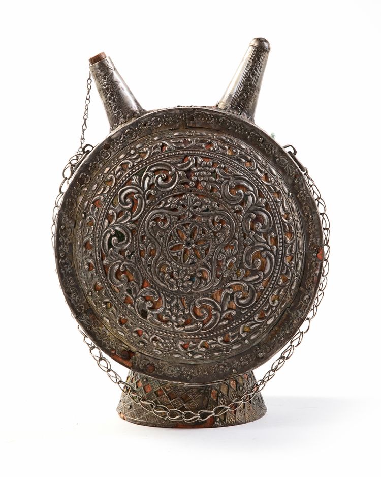 AN OTTOMAN SILVER FLASK (MATARA), 17TH-18 CENTURY