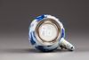 A Chinese blue and white mustard pot with European silver mounts