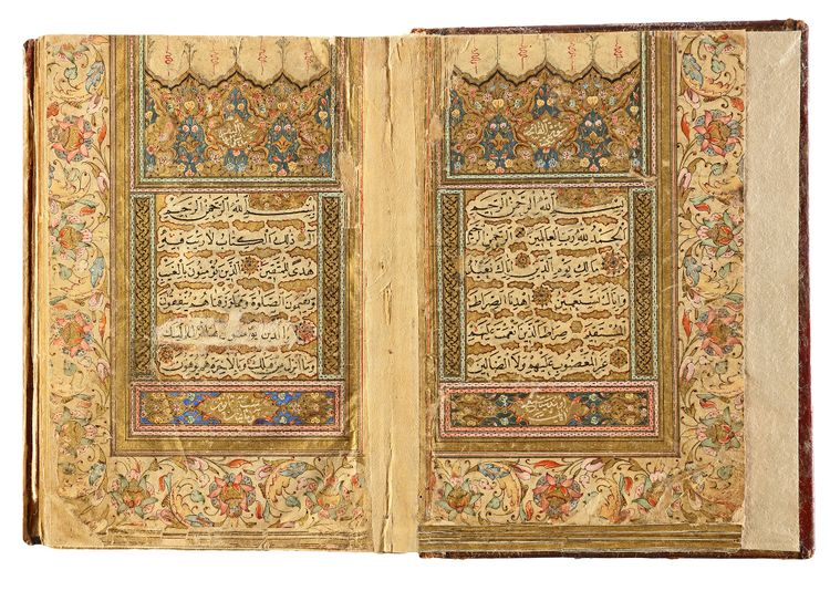 AN OTTOMAN QURAN SIGNED DARWISH IBRAHIM TAHIR BIN MUSTAFA, STUDENT OF MAWLANA MUHAMMAD RASIM, OTTOMAN TURKEY, DATED 1177 AH/1763-64 AD
