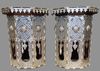 Two wooden mother of pearl inlaid tables