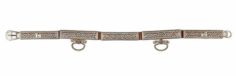 A CAUCASIAN SILVER BELT, 19TH CENTURY