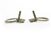 A pair of Chinese bronze taotie mask fittings with loose-ring handles