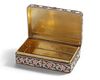 A RUSSIAN FABERGE SILVER-GILT AND CLOISONNÉ ENAMEL BOX, CIRCA 1900