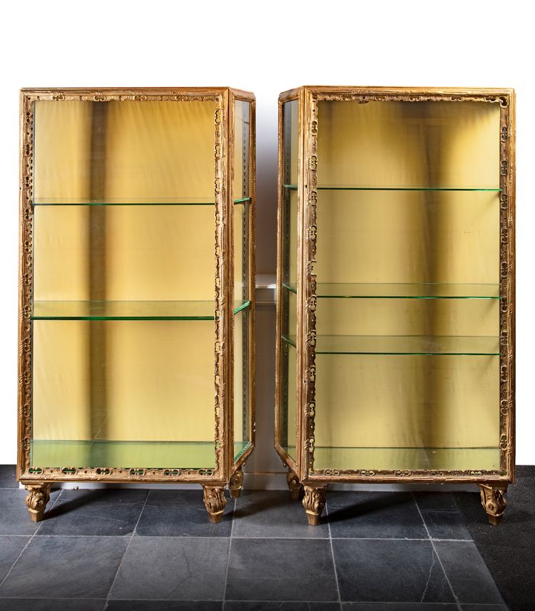 A PAIR OF FRENCH DISPLAY CABINETS,  LATE 19TH CENTURY