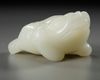 A GROUP OF CHINESE WHITE AND PALE CELADON JADE MYTHICAL BEAST CARVINGS, 20TH CENTURY