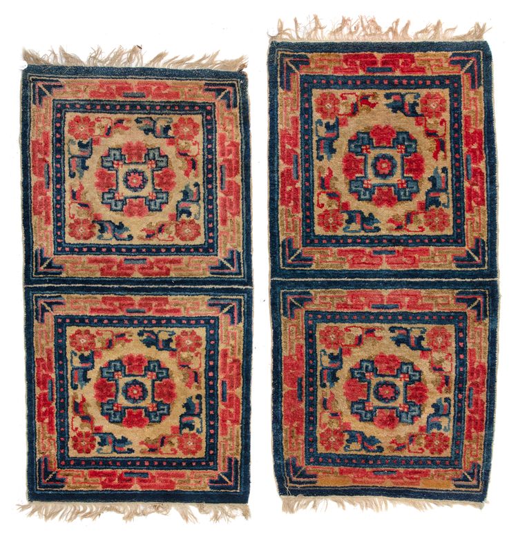 A PAIR OF CHINESE RUGS, MID 19TH CENTURY