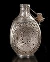 AN ISFAHAN SILVER BOTTLE, ATTRIBUTED TO LAHIJI MASTER, LATE 19TH CENTURY