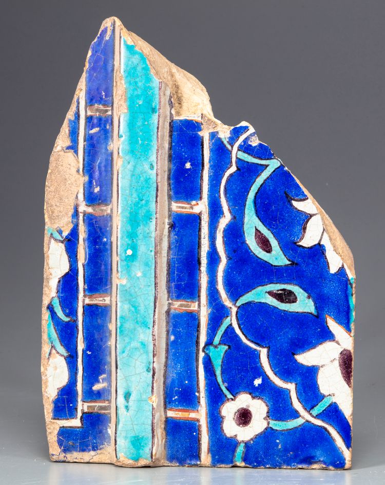 A Persian Safavid Pottery Tile .