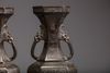 A pair of Chinese bronze hexagonal vases