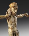 A large carved ivory figure of the crucified Christ from Goa-India