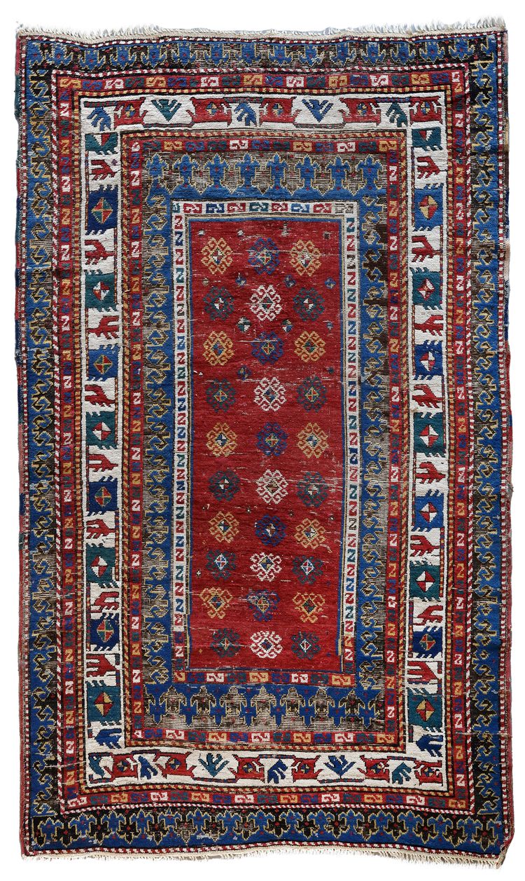 AN EARLY KAZAK CAUCASIAN BORCALOU RUG