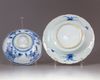 Two blue and white dishes