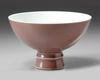 A CHINESE PEACHBLOOM-GLAZED STEM BOWL