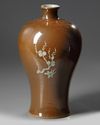 A CHINESE BROWN GROUND MEIPING VASE, CHINA, 20TH CENTURY