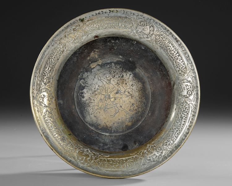 A SAFAVID TINNED-COPPER BASIN, PERSIA, 17TH CENTURY