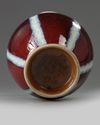 A Chinese flambé-glazed foliate vase