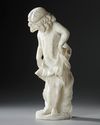 AN ALABASTER SCULPTURE OF A LITTLE GIRL, ART NOUVEAU PERIOD, 1900
