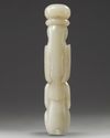 A Chinese pale celadon jade ying xiong knife hilt