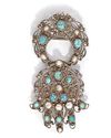 ALGERIAN KHAMSA AND CRESCENT BELT BUCKLE,19TH CENTURY
