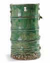 A large Chinese enamelled 'bird and bamboo' umbrella stand
