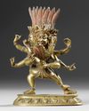 A GILT BRONZE DEITY FIGURE, 19TH CENTURY