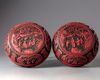 A PAIR OF CHINESE CINNABAR LACQUER BOXES, QING DYNASTY (1644-1911)