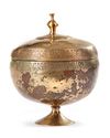 A KHORASSAN BRONZE  COVERED FOOTED BOWL, PERSIA, 12TH-13TH CENTURY