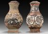 A  PAIR OF CHINESE POTTERY 'FANG HU' VASES, HAN DYNASTY (206 BC-220 AD)