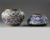 Two Islamic enameled brass bowls