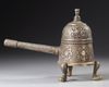 A SILVER INLAID BRONZE MAMLUK STYLE INCENSE BURNER, 19TH-20TH CENTURY