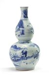 A Chinese blue and white double-gourd vase