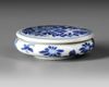 A CHINESE BLUE AND WHITE COVERED BOX, KANGXI PERIOD (1662–1722)