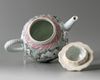 A Chinese famille rose moulded 'floral' teapot and cover