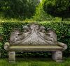 A CARVED LIMESTONE GARDEN BENCH IN LOUIS XVI STYLE, SECOND HALF 20TH CENTURY