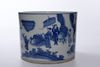 A CHINESE BLUE AND WHITE BRUSH POT