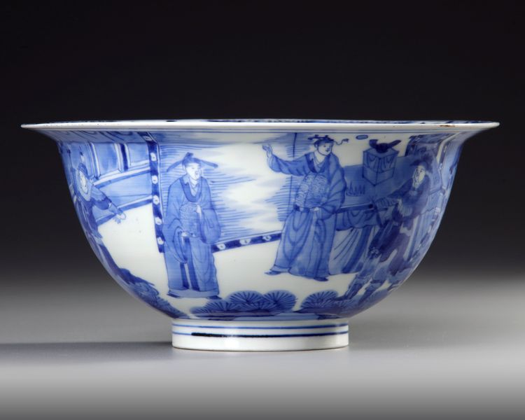 A JAPANESE BLUE AND WHITE BOWL, 19TH CENTURY