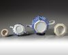 Two Chinese blue and white teapots and covers