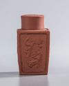 A Chinese yixing 'dragon' square-section tea caddy and cover
