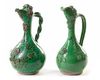 TWO LIGHT GREEN-GLAZED CANAKKALE POTTERY EWERS, OTTOMAN TURKEY, 19TH CENTURY